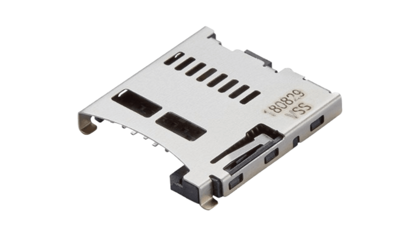 Molex, 47352 8 Way Right Angle Push-Push Micro SD Memory Card Connector With Solder Termination