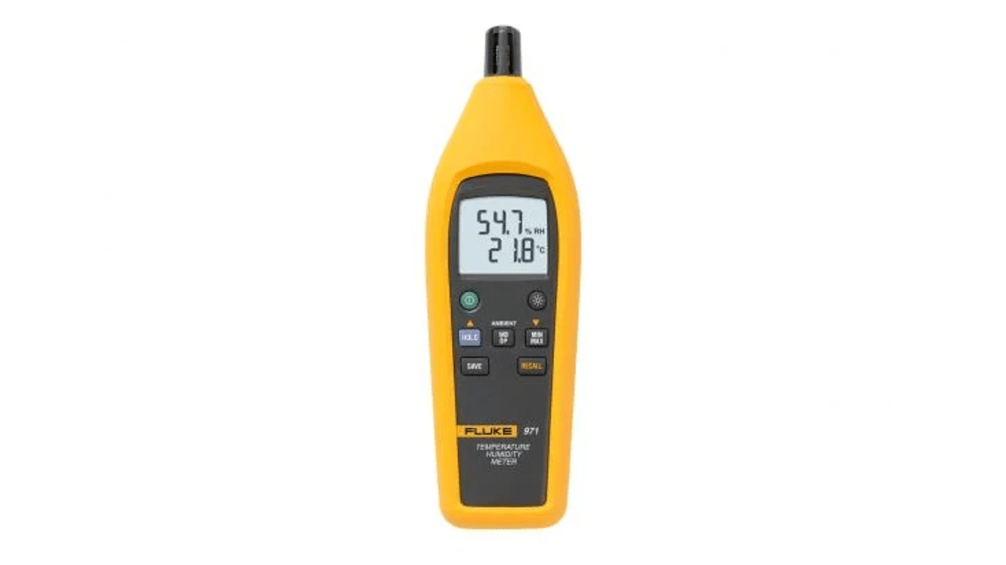 Fluke 971 Handheld Hygrometer, ±2.5 %RH Accuracy, +60°C Max, 95%RH Max, RS Calibration
