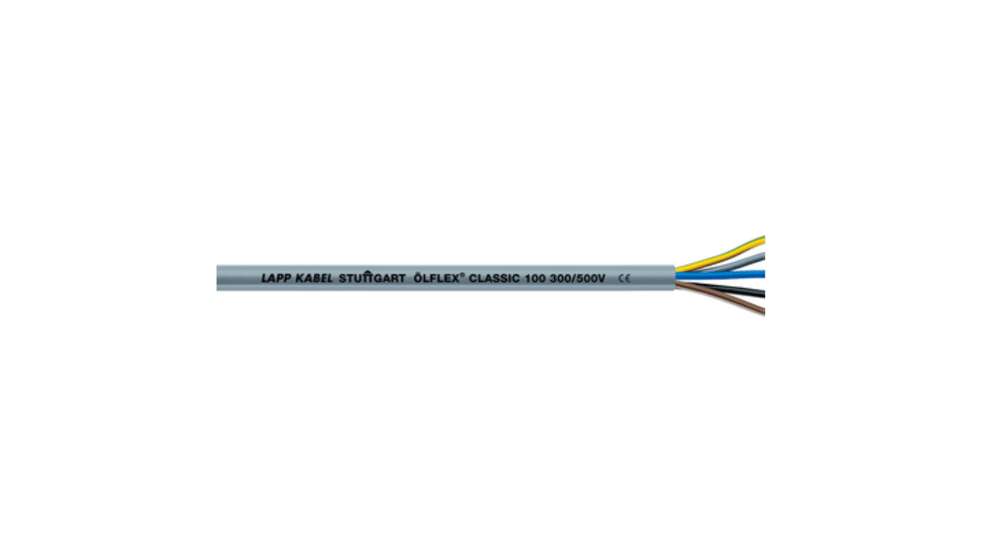 Lapp ÖLFLEX CLASSIC 100 Control Cable, 7 Cores, 0.75 mm², YY, Unscreened, 50m, Grey PVC Sheath, 18 AWG