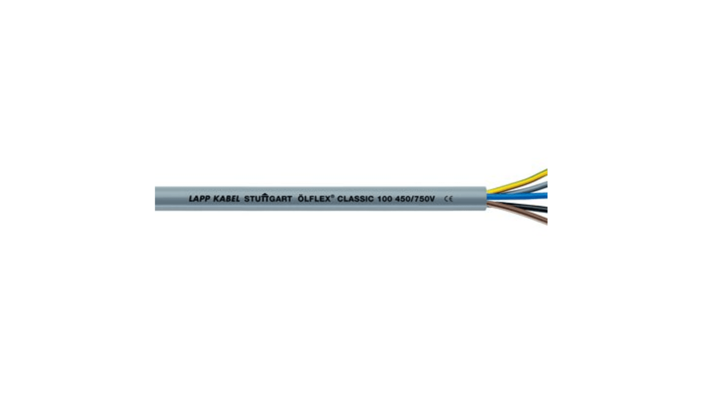 Câble de commande Lapp ÖLFLEX CLASSIC 100 450/750 V, 4 x 2,5 mm², 13 AWG, gaine PVC Gris, 50m