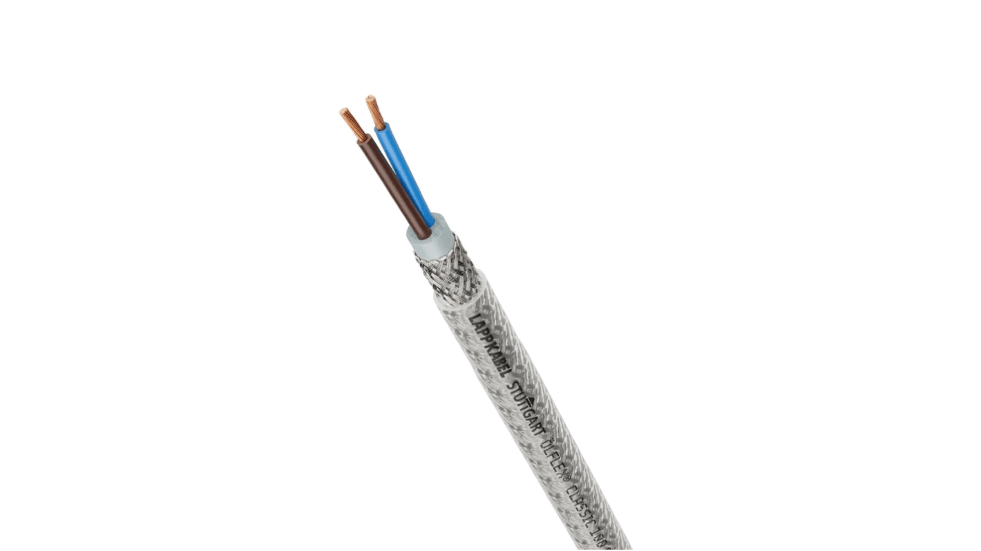 Lapp ÖLFLEX CLASSIC 100 CY Control Cable, 2 Cores, 0.5 mm², CY, Screened, 50m, Transparent PVC Sheath, 20 AWG