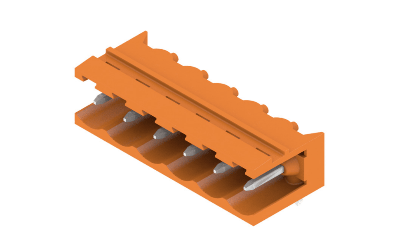 Weidmuller, 5.08mm Pitch, SL, 6 Way, Right Angle, Pluggable Terminal Block, Header, Through Hole, Solder Termination,