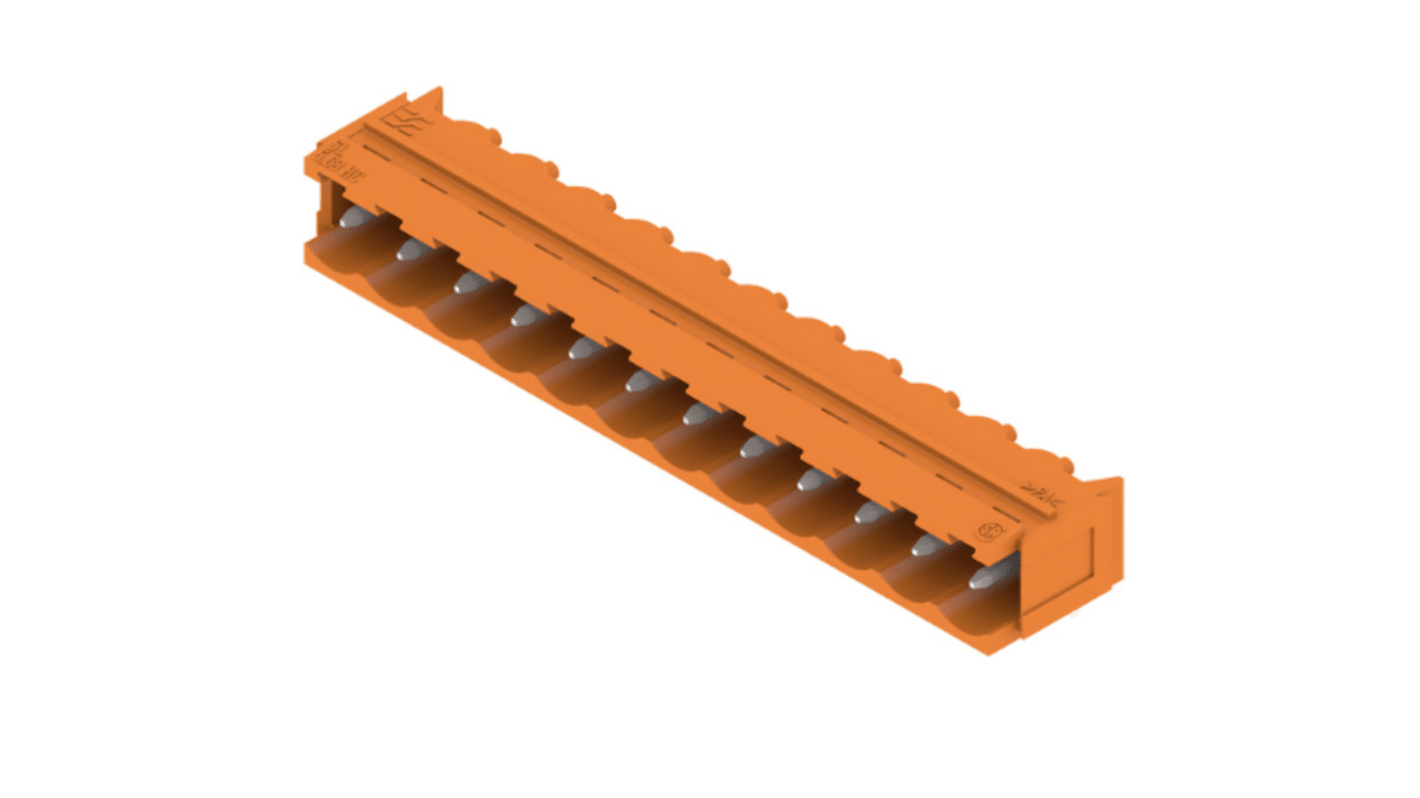 Weidmuller, 5.08mm Pitch, OMNIMATE SL, 12 Way, Right Angle, Pluggable Terminal Block, Header, Through Hole, Solder