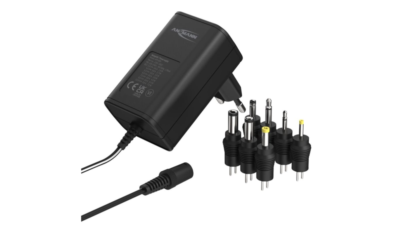 Ansmann 7.2W Plug-In AC/DC Adapter 3V dc Output, 600mA Output