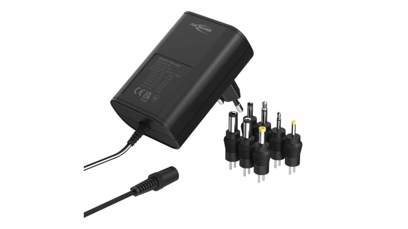 Ansmann 18W Plug-In AC/DC Adapter 3V dc Output, 1.5A Output