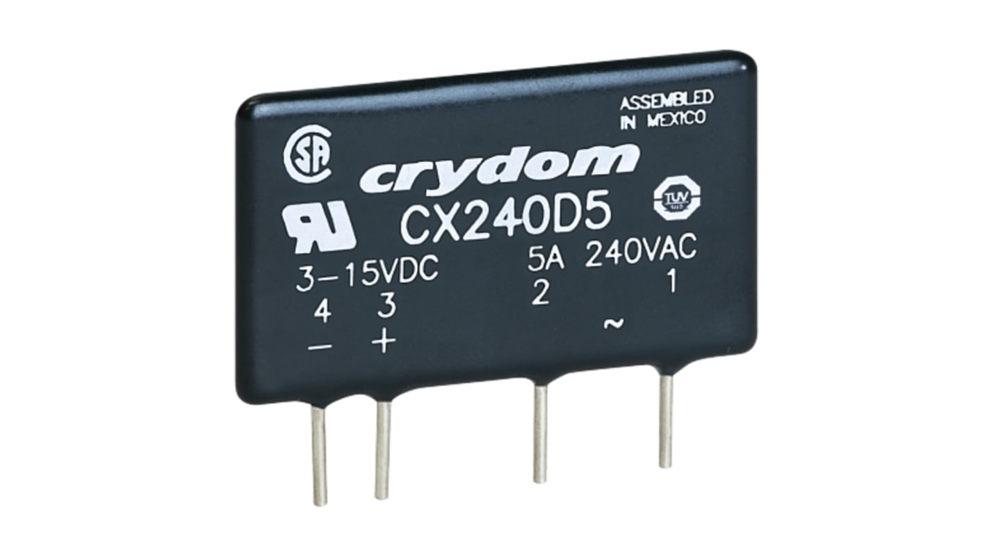 Sensata Crydom Solid State Relay, 5 A Load, PCB Mount, 530 V rms Load, 15 V dc Control
