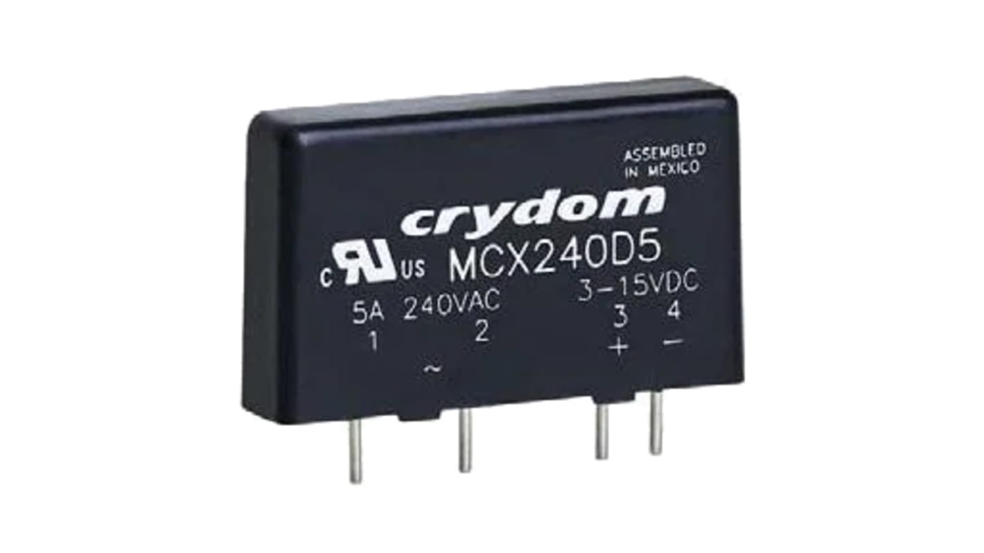 Sensata Crydom Solid State Relay, 5 A Load, PCB Mount, 660 V rms Load, 32 V dc Control