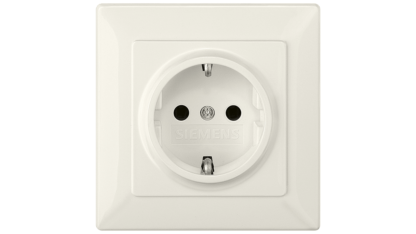 Siemens 德标插座, 1位, 嵌入式安装, 室内使用, 16A, 250 V, 白色, DELTA系列