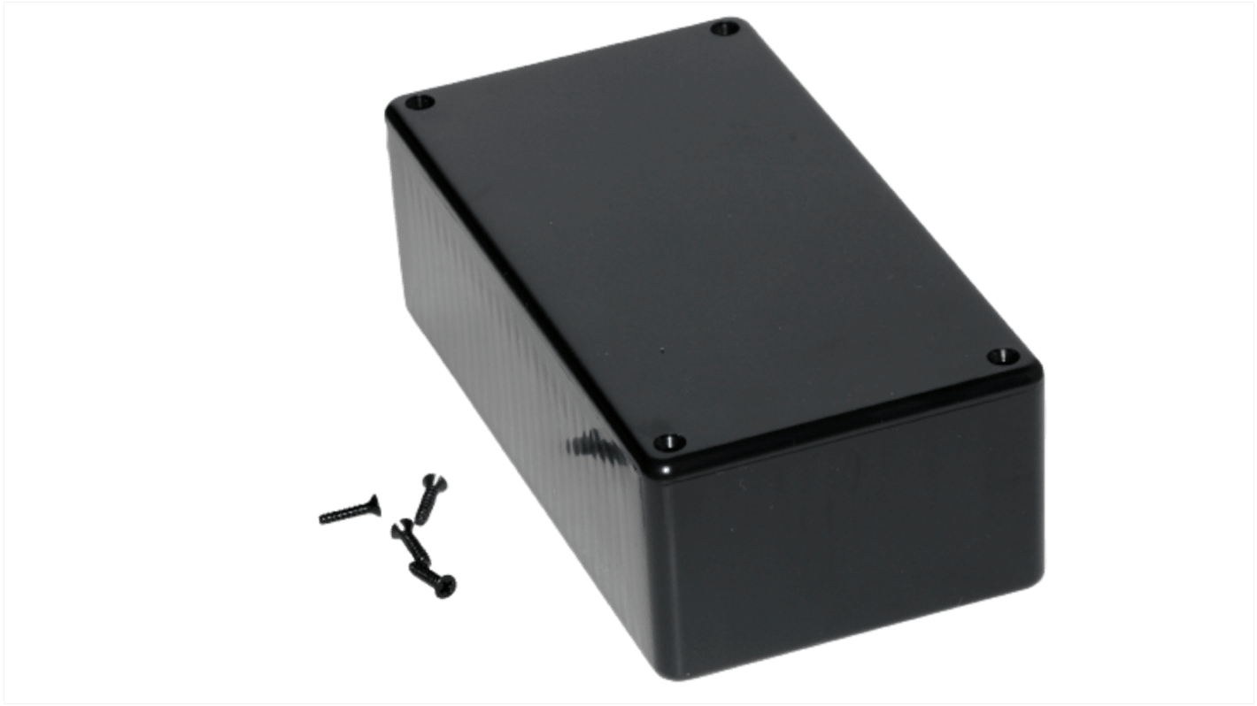 Hammond 1591 Series Black ABS Enclosure, IP54, Black Lid, 150 x 80 x 46mm