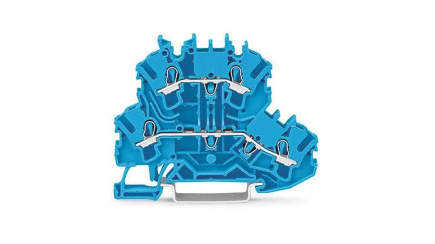 Morsettiera passante WAGO, Blu, livello Doppio, , 24A