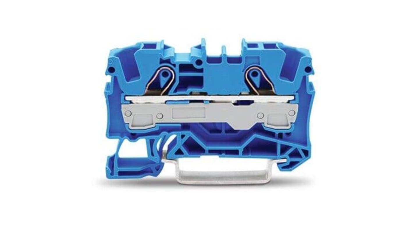 WAGO 2006-1204 TOPJOB S, 2006 Series Blue, 6mm², Single-Level, Push-In Cage Clamp Termination, ATEX, IECEx