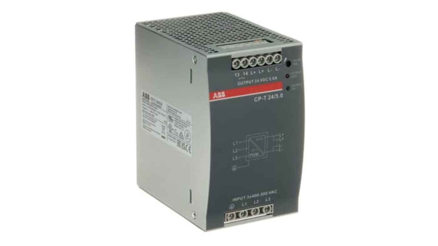 ABB CP-T DIN-Schienen Netzteil Getaktet 24V dc / 5A 120W 340 → 575 V ac / 480 → 820V dc