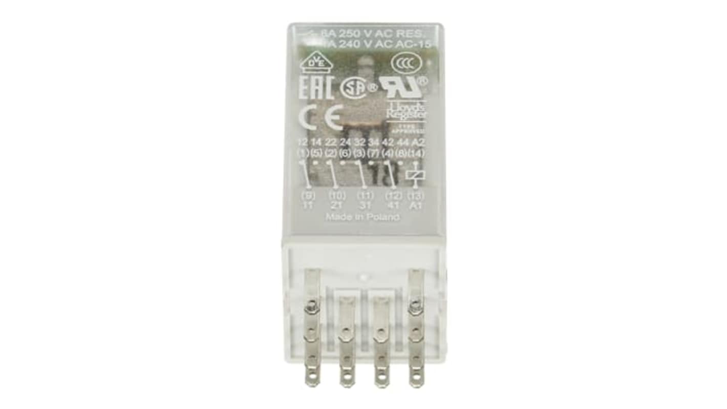 ABB Plug In Power Relay, 230V ac Coil, 6A Switching Current, SPDT