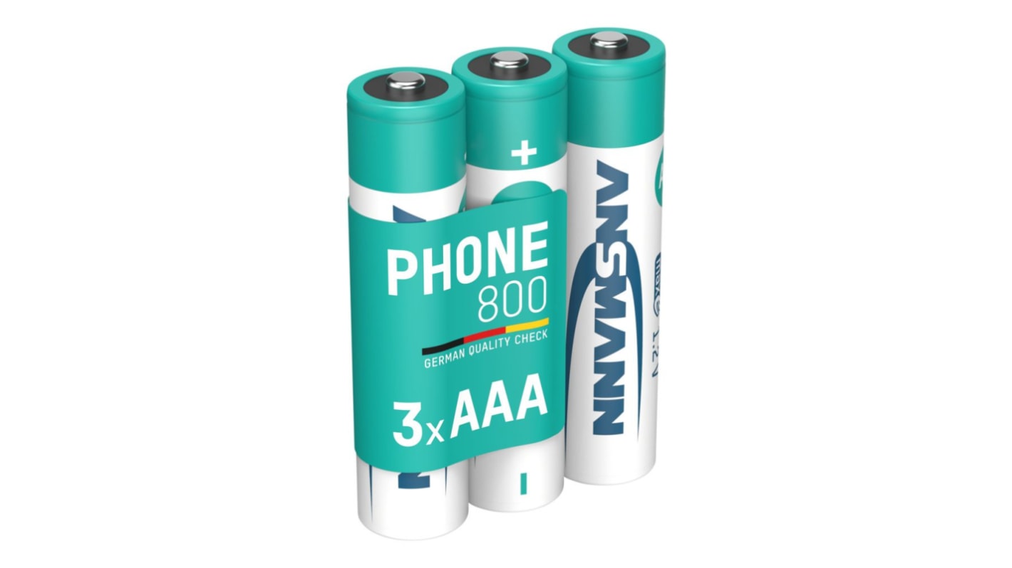 Pila AAA recargable NiMH Ansmann MaxE, 1.2V, 800mAh