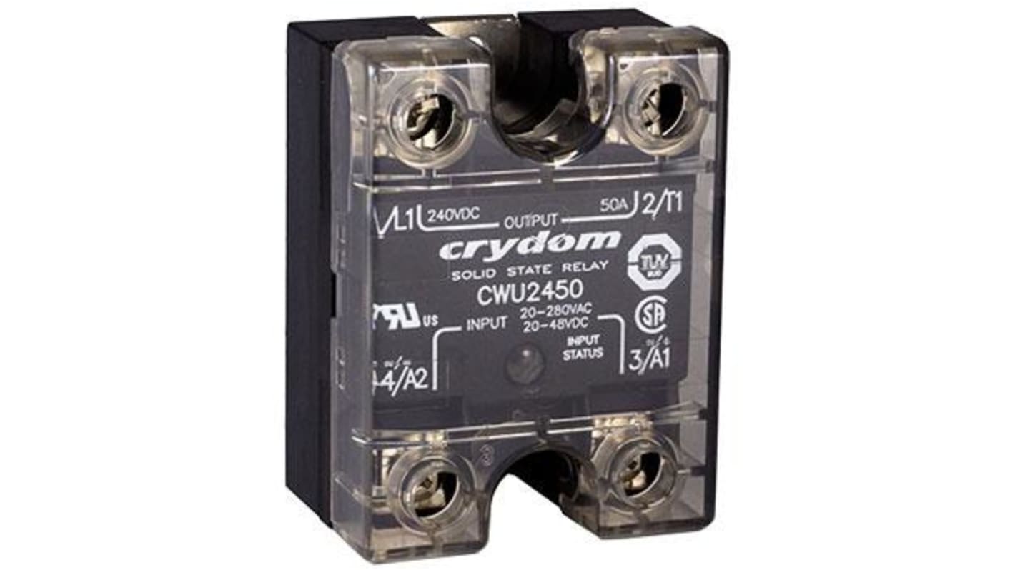 Relè a stato solido CWU2450-10, Montaggio a pannello, 50 A, 280 V c.a., Istantaneo CW24