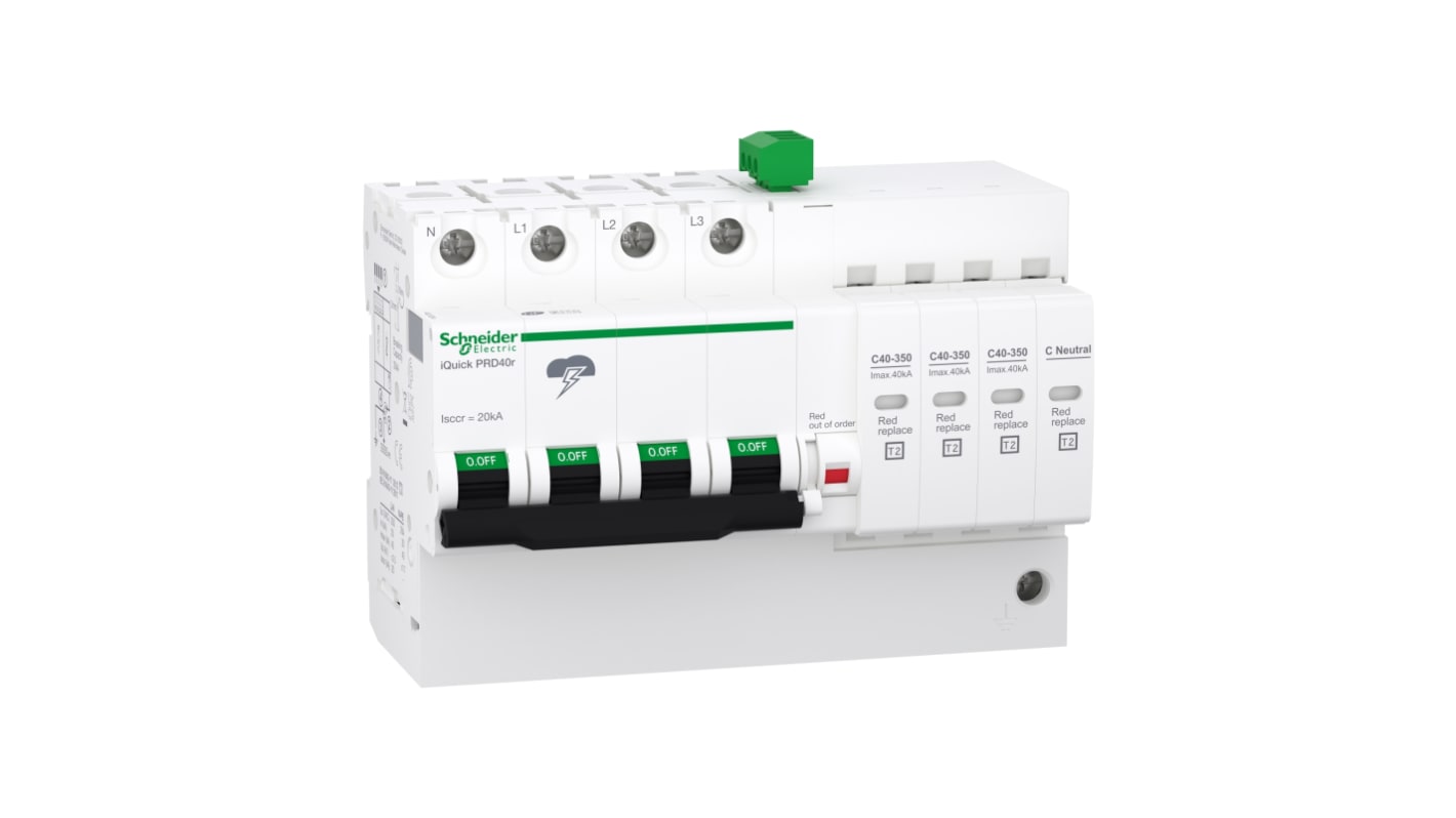Schneider Electric Surge Protector, 20kA, DIN Rail Mount