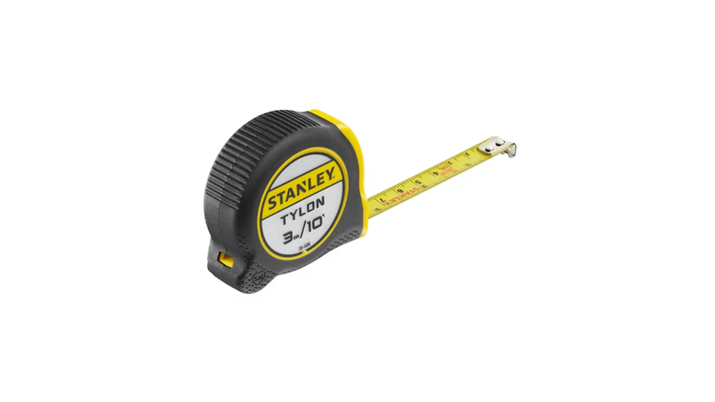 Cinta métrica Stanley Tylon de 3m, anchura 13 mm con sistemas imperial y métrico