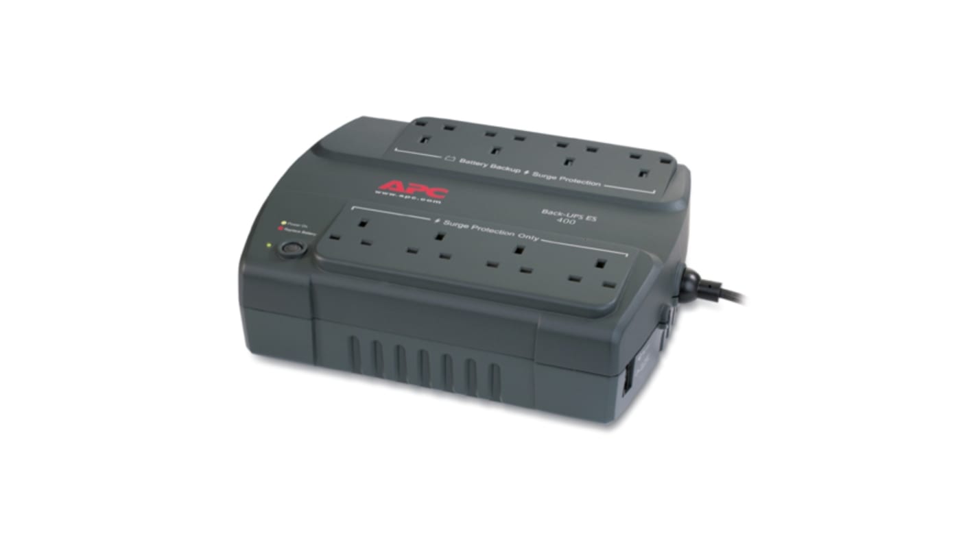 APC 230V Input Wall Mount Uninterruptible Power Supply, 400VA (240W), Back-UPS ES