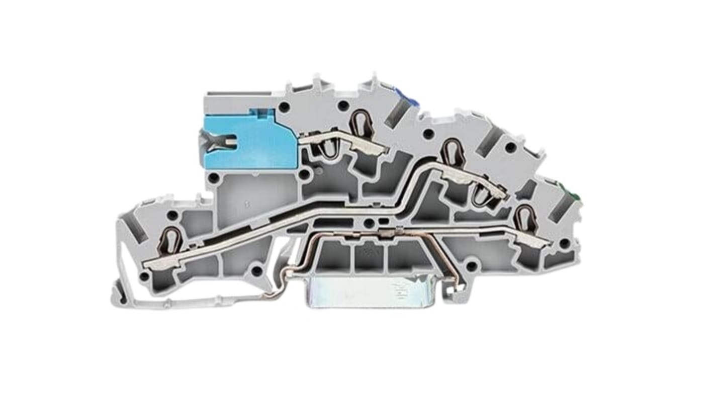 Morsettiera a livelli multipli WAGO, Grigio, livello Triplo, , 24A