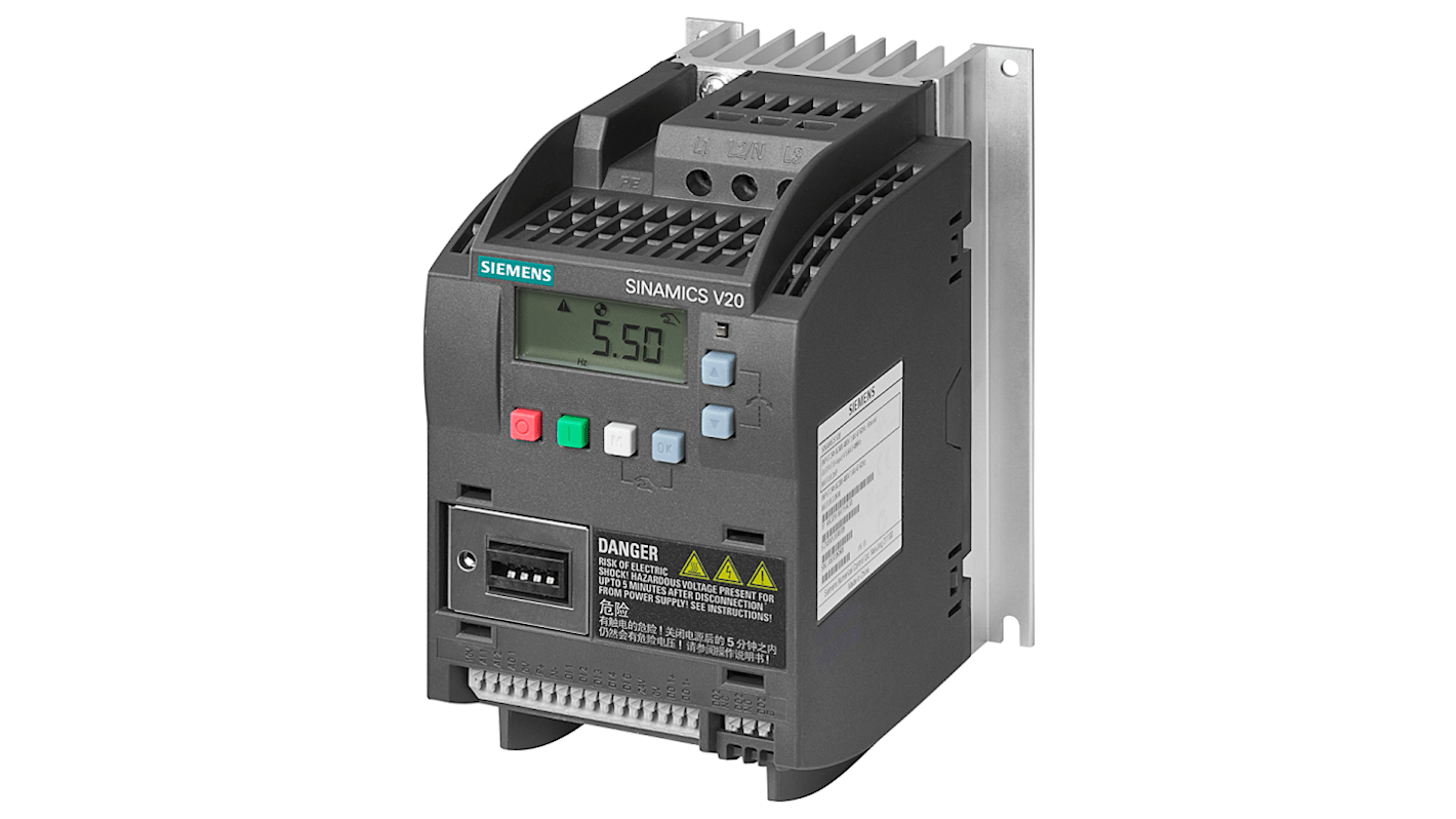 Inverter Siemens, 0,55 kW, 380 → 480 V c.a., 3 fasi, 0 → 550Hz