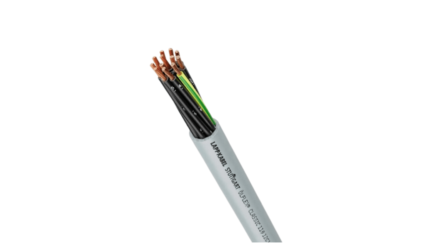 Lapp 4芯YY控制电缆, 1 mm², 17 AWG, 无屏蔽, 100m长, 灰色PVC护套