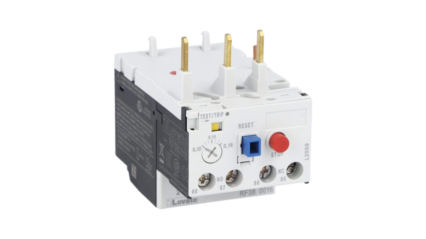 Lovato RF38 Thermal Overload Relay, 24 → 32 A F.L.C, 32 A Contact Rating, 690 Vac, 3P