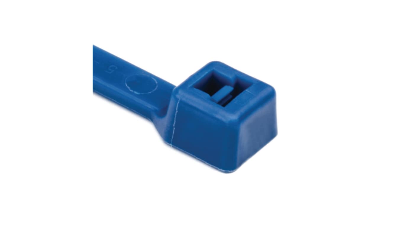 HellermannTyton Cable Tie, High Chemical Resistance, 201mm x 4.7 mm, Blue ETFE, Pk-100