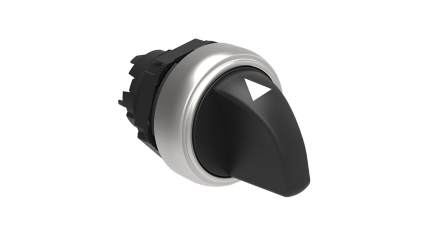 Lovato Platinum Series 3 Position Selector Switch Head, 22mm Cutout, Black Handle