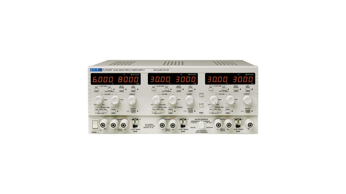 Aim-TTi PL Series Digital Bench Power Supply, 0 → 30V, 0 → 3A, 3-Output, 228W