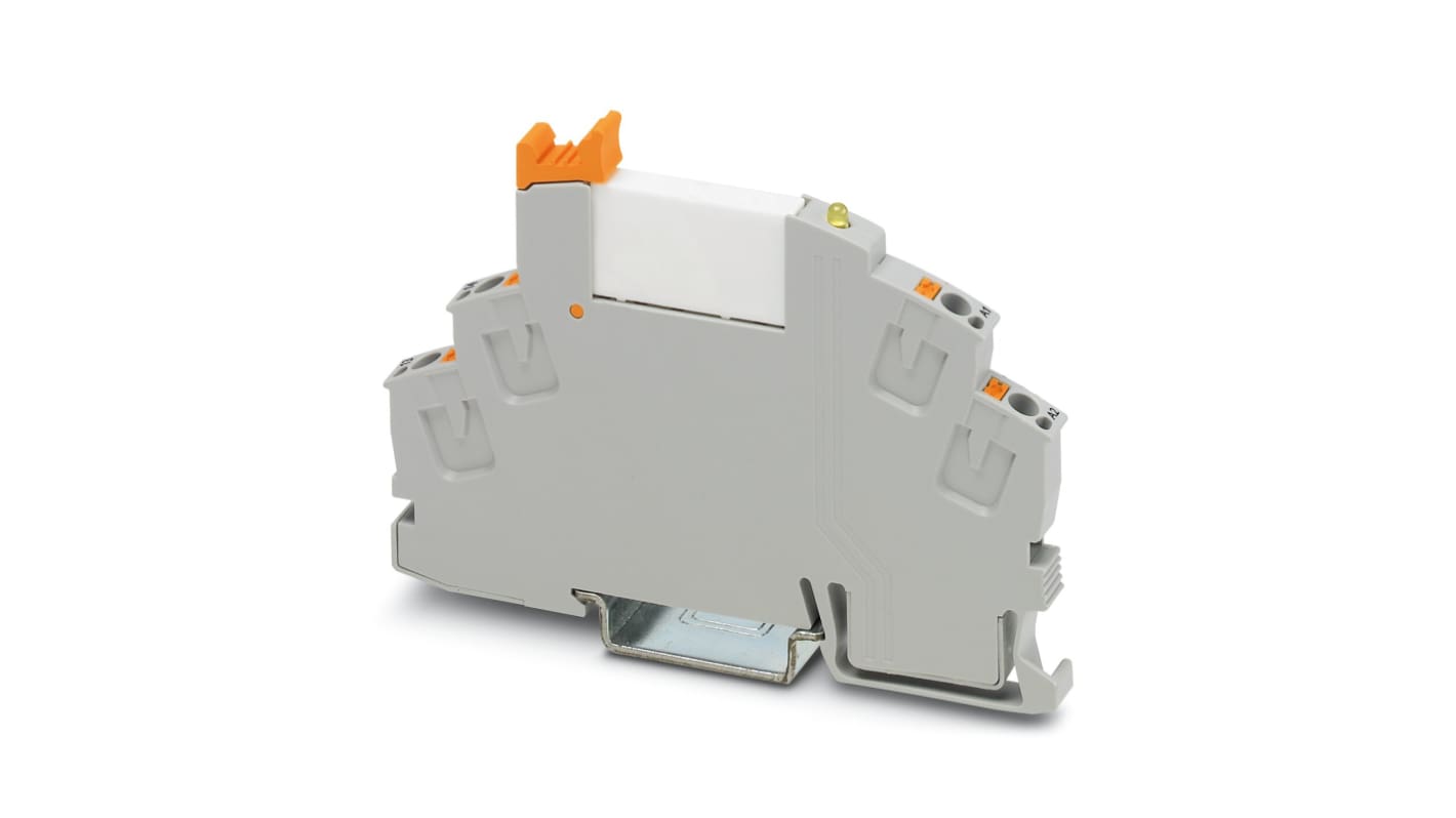 Phoenix Contact RIF-0-RPT-24DC/1 Series Interface Relay, DIN Rail Mount, 24V dc Coil, SPST, 1-Pole