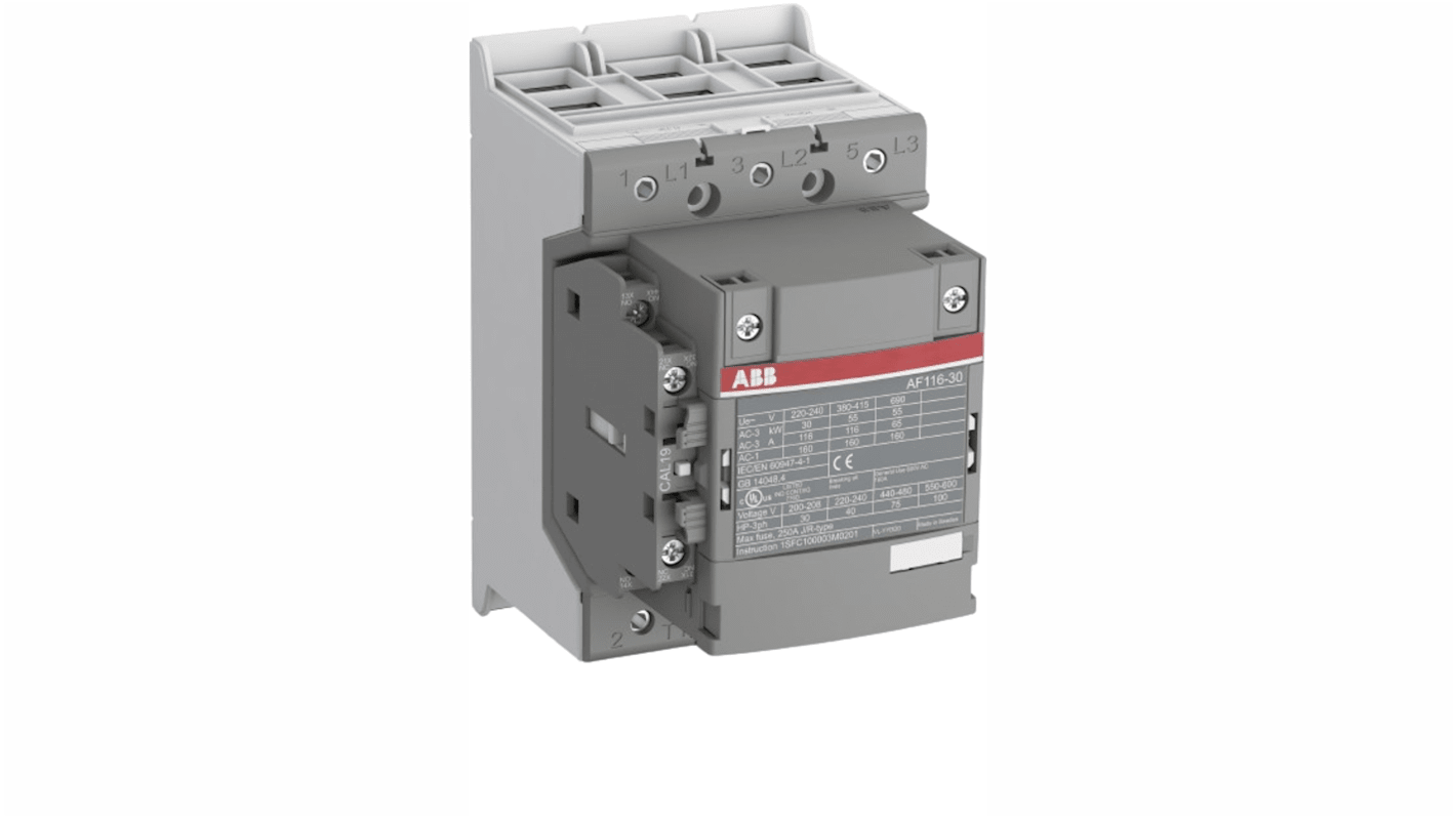 Stycznik 24 V AC/DC ABB styki: 3 55 kW 160 A 3NO Podwójny zacisk 1SFL427001R1111 AF116-30-11-11