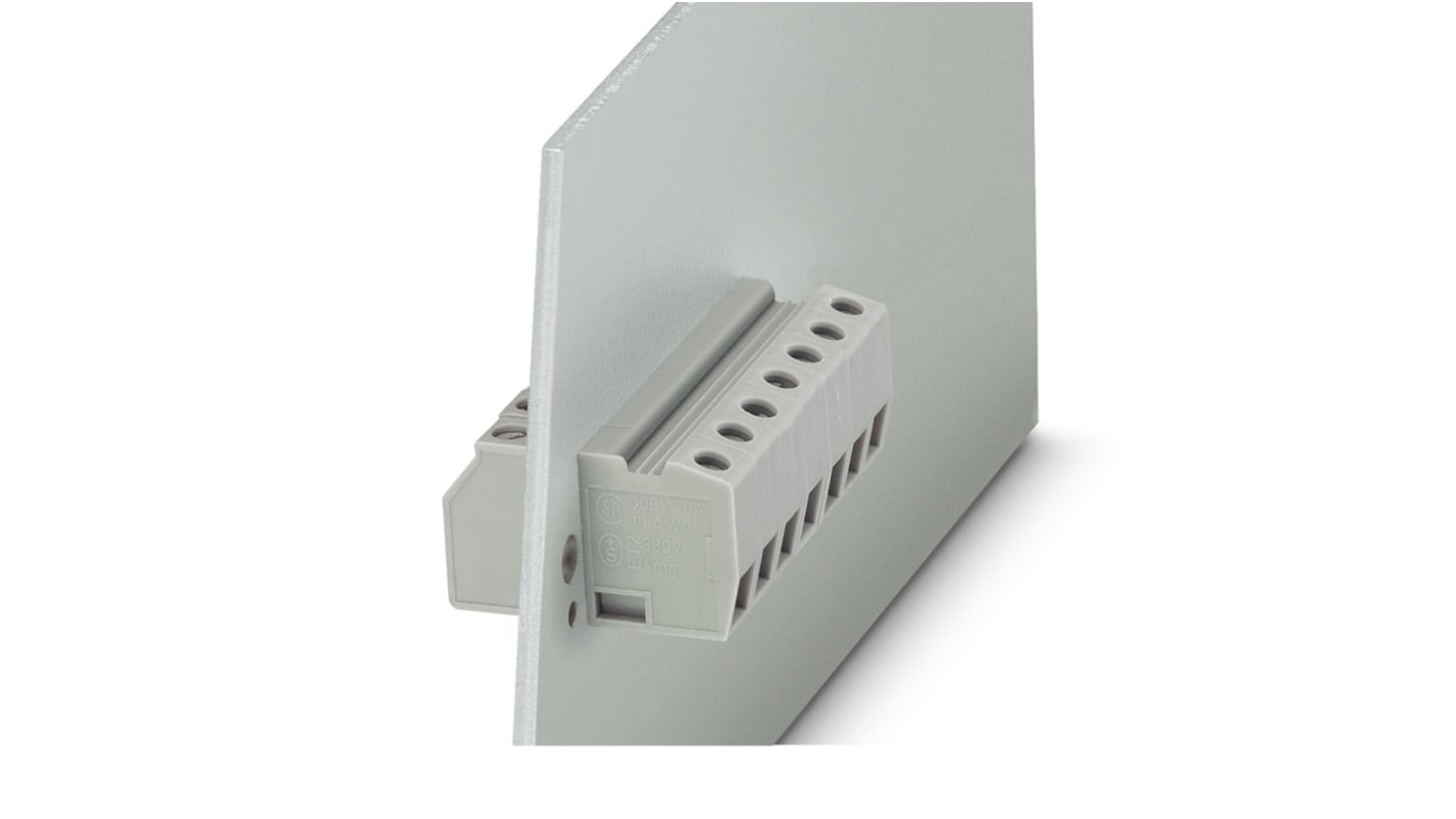 Phoenix Contact HDFK4 GNYE Series Panel Feed Through Terminal Plug, 1-Contact, 8.1mm Pitch, Plug-In, 1-Row, Screw