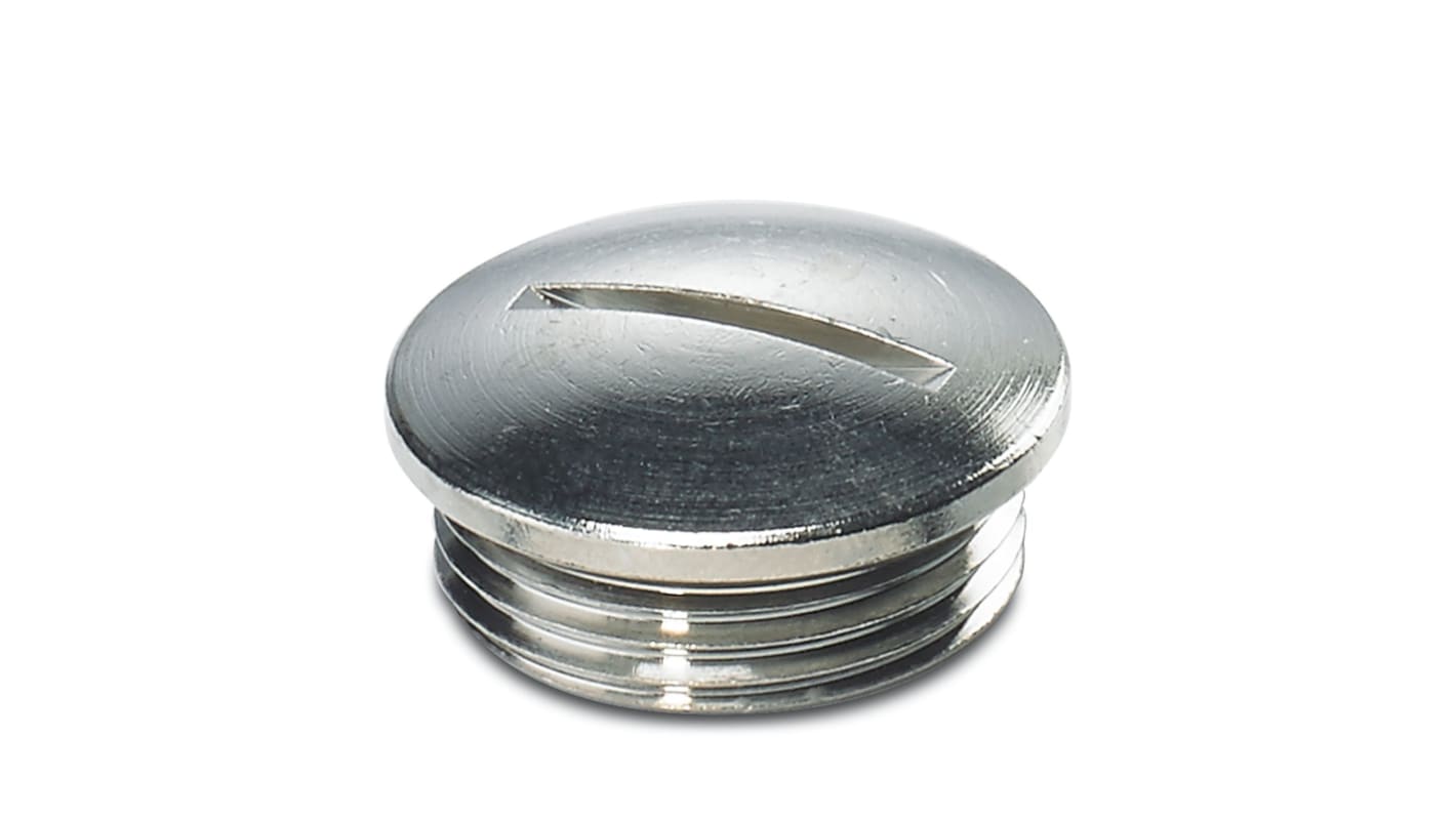 Phoenix Contact Blanking Plug, PG16, Nickel Plated Brass, 26mm Diameter, Threaded