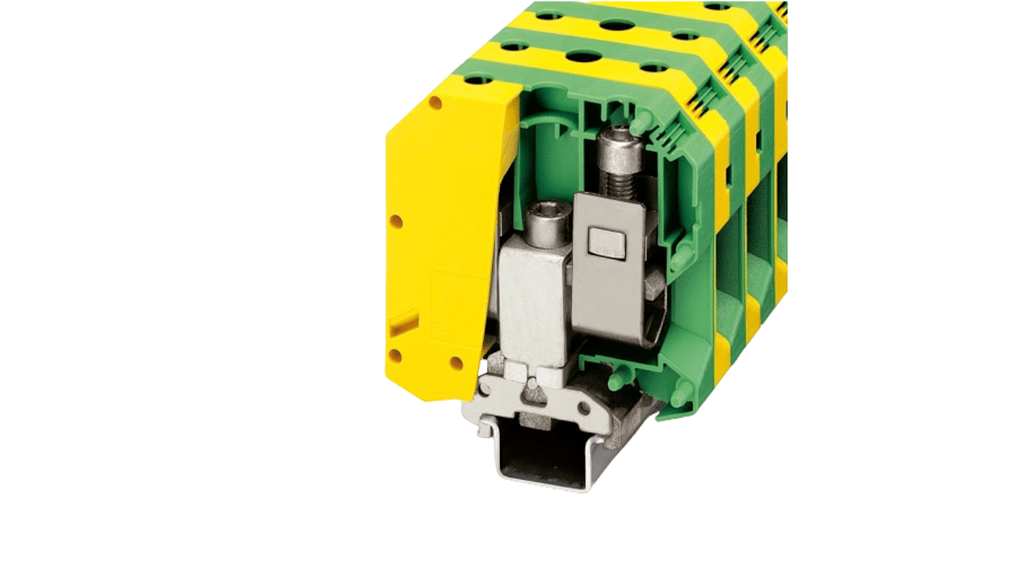 Phoenix Contact 0442082 USLKG 10 N-1 Series Green, Yellow, 10mm², Single-Level, Screw Termination, ATEX