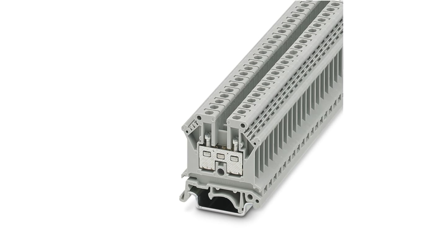 Phoenix Contact UK 4 Series Grey Feed Through Terminal Block, 0.2 → 4mm², Single-Level, Screw Termination