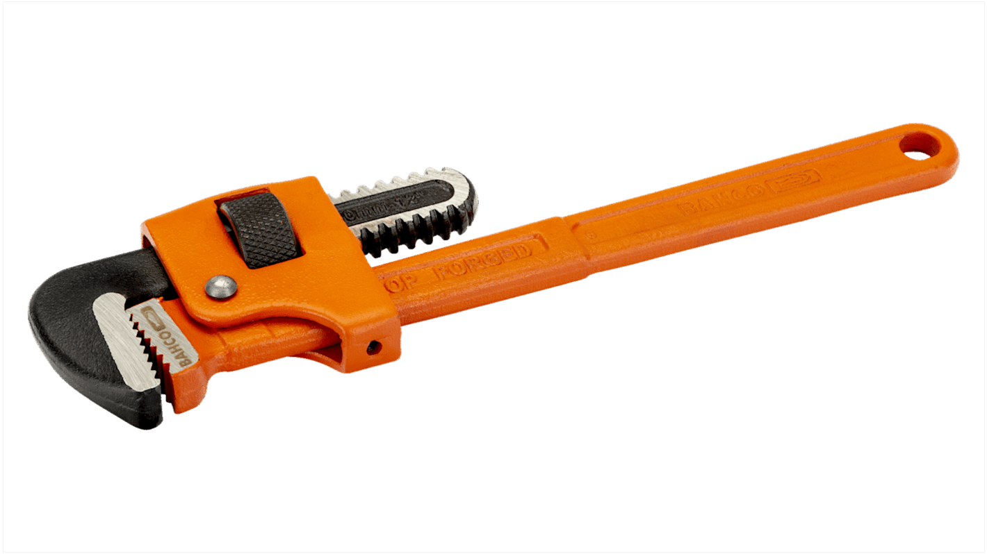 Bahco Pipe Wrench, 900 mm Overall, 102mm Jaw Capacity, Metal Handle