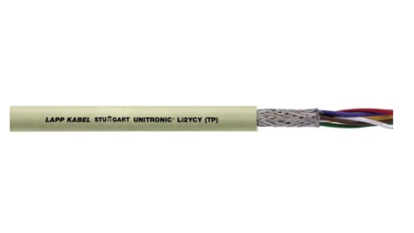 Lapp UNITRONIC Series Data Cable, 2 Pairs, 4 Cores, 0.5 mm², Screened, 20 AWG, 50m, Screened Shield, Li2YCY Cable