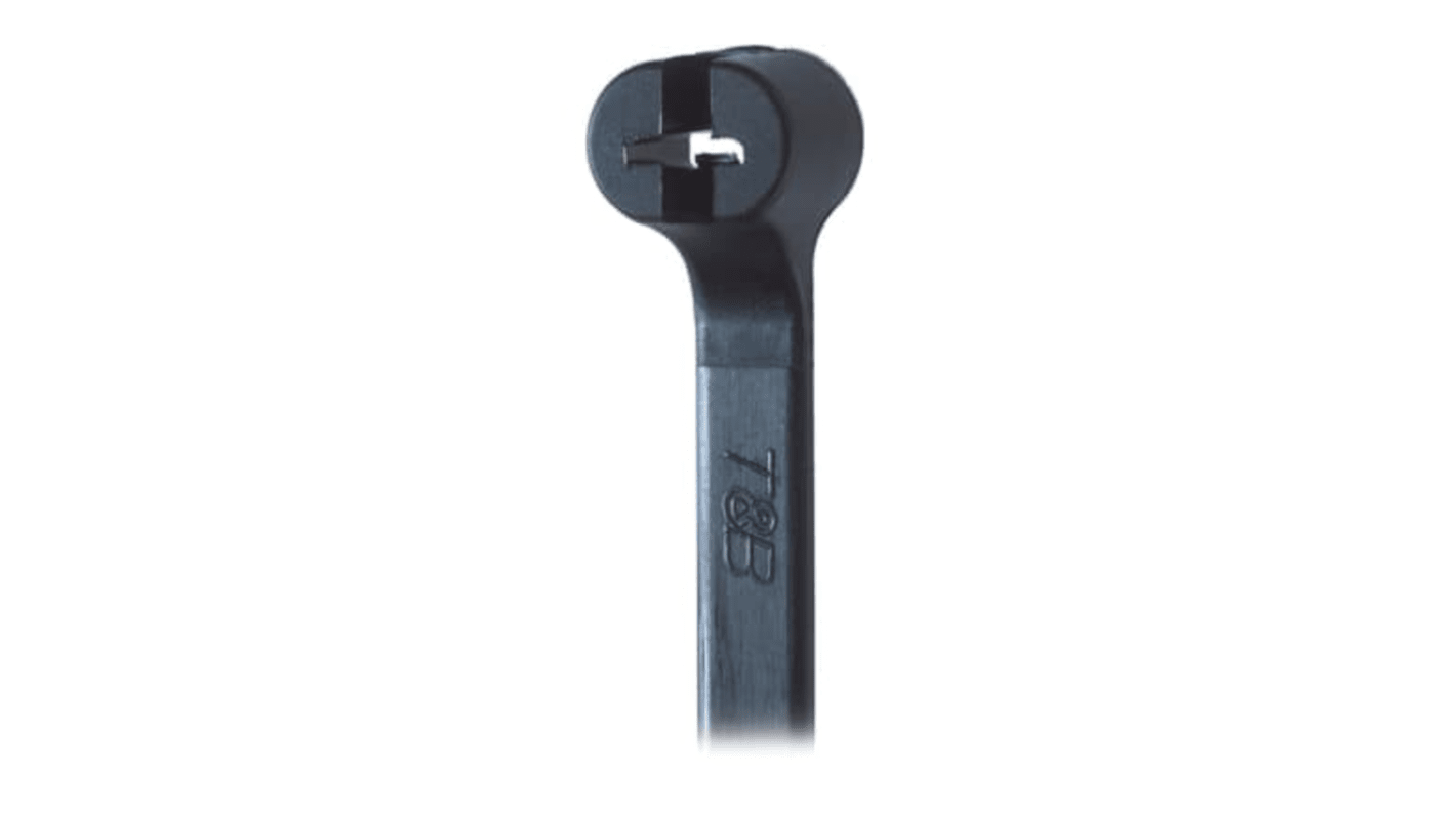 Thomas & Betts Cable Ties, 185.67mm x 4.8 mm, Black Nylon, Pk-1000