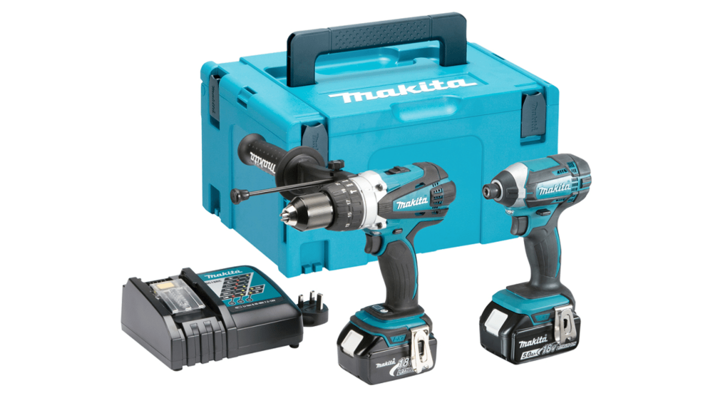 Makita DLX2145TJ, 18V Cordless Power Tool Kit - Impact Driver Kit, Type G - British 3-pin