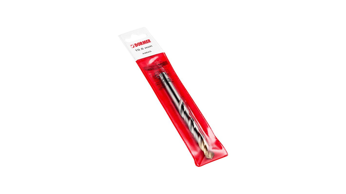 Dormer A002S Series HSS-TiN Twist Drill Bit for Steel, 6.5mm Diameter, 101 mm Overall