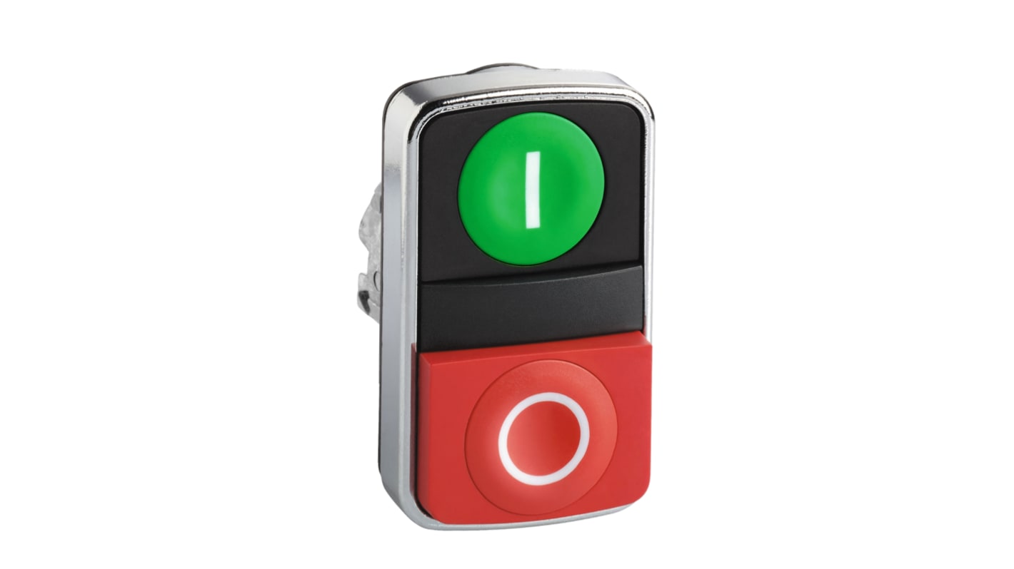 Schneider Electric Harmony XB4 Series Green, Red Momentary Push Button Head, 22mm Cutout, IP67