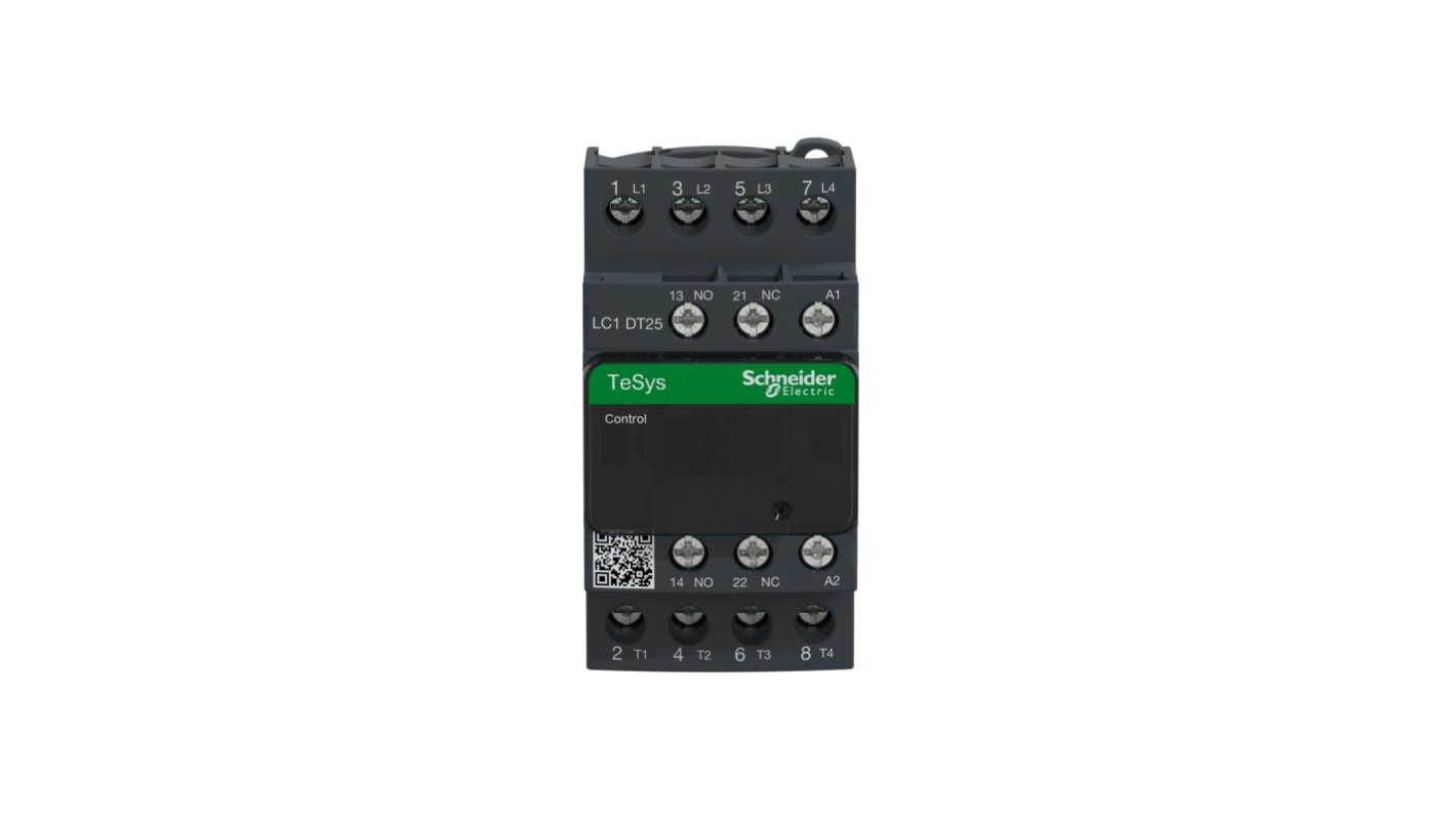 Schneider Electric TeSys D LC1D Contactor, 120 V ac Coil, 4-Pole, 25 A, 4NO, 600 V ac