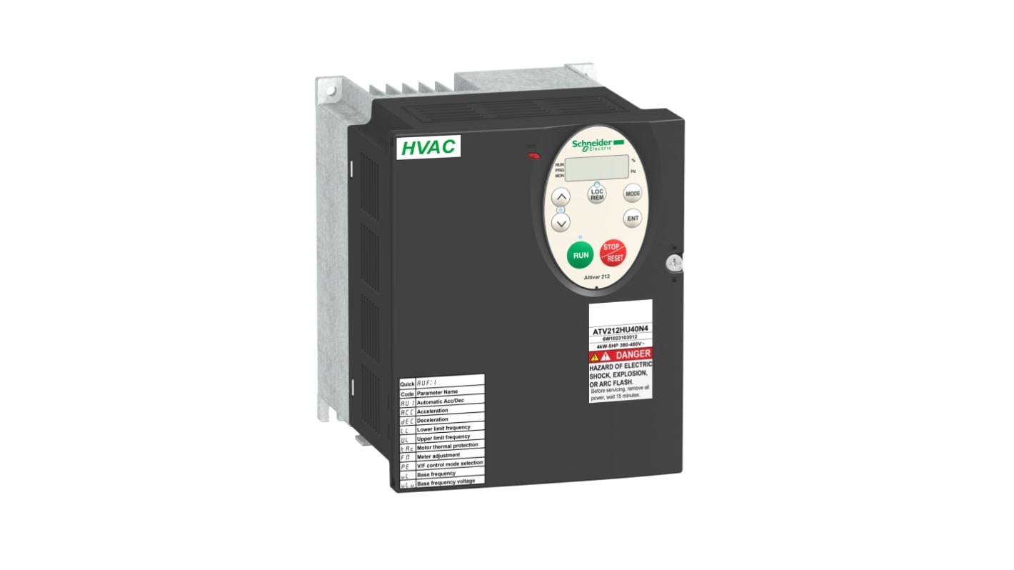 Schneider Electric インバータ ATV 212, 480 V 3 kW ATV212HU30N4 非同期モータ RS 485