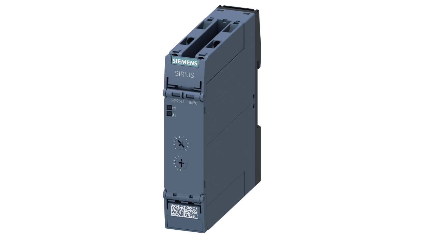 Siemens 3RP25 Series DIN Rail Mount Timer Relay, 240V, 2-Contact, 100h, 1-Function, DPDT