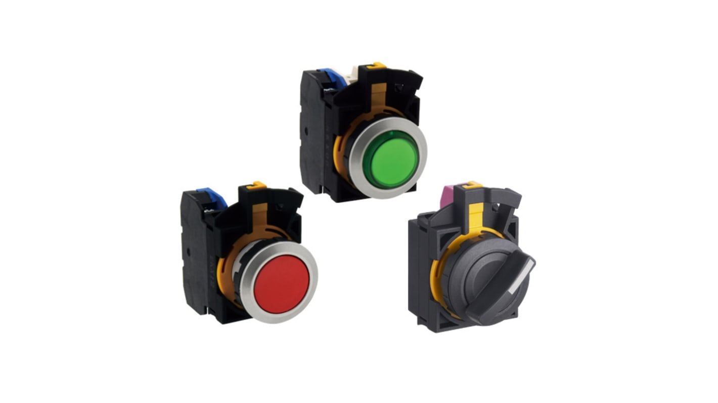 Idec Selector Switch - (2NO/2NC) 22mm Cutout Diameter 3 Positions