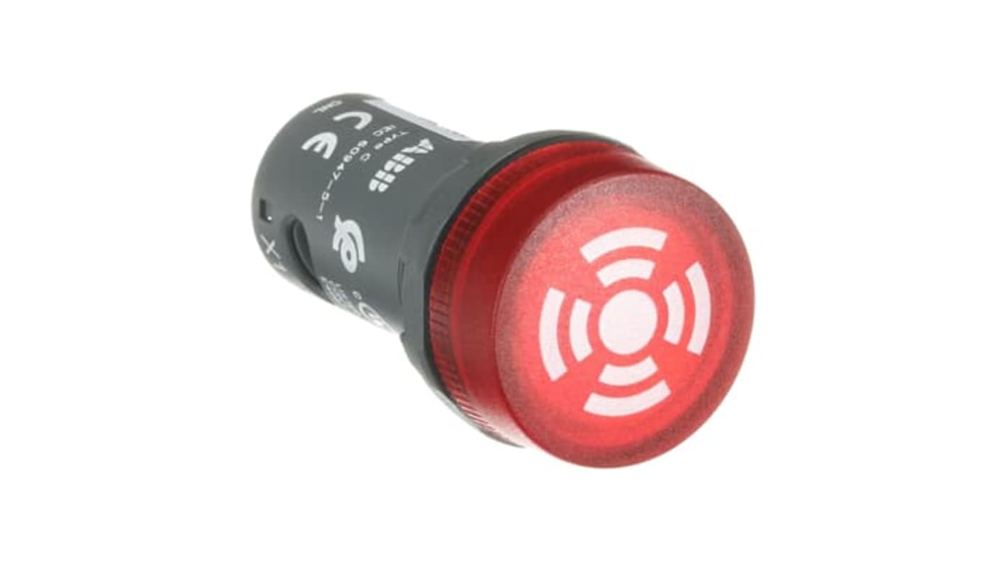 ABB, Compact, Panel Mount Red LED Buzzer, 22mm Cutout, Round, 230V