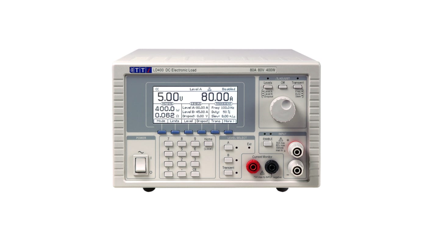 Aim-TTi LD400 Series Series Electronic DC Load, 0 → 400 W, 0 → 80 V, 0 → 80 A