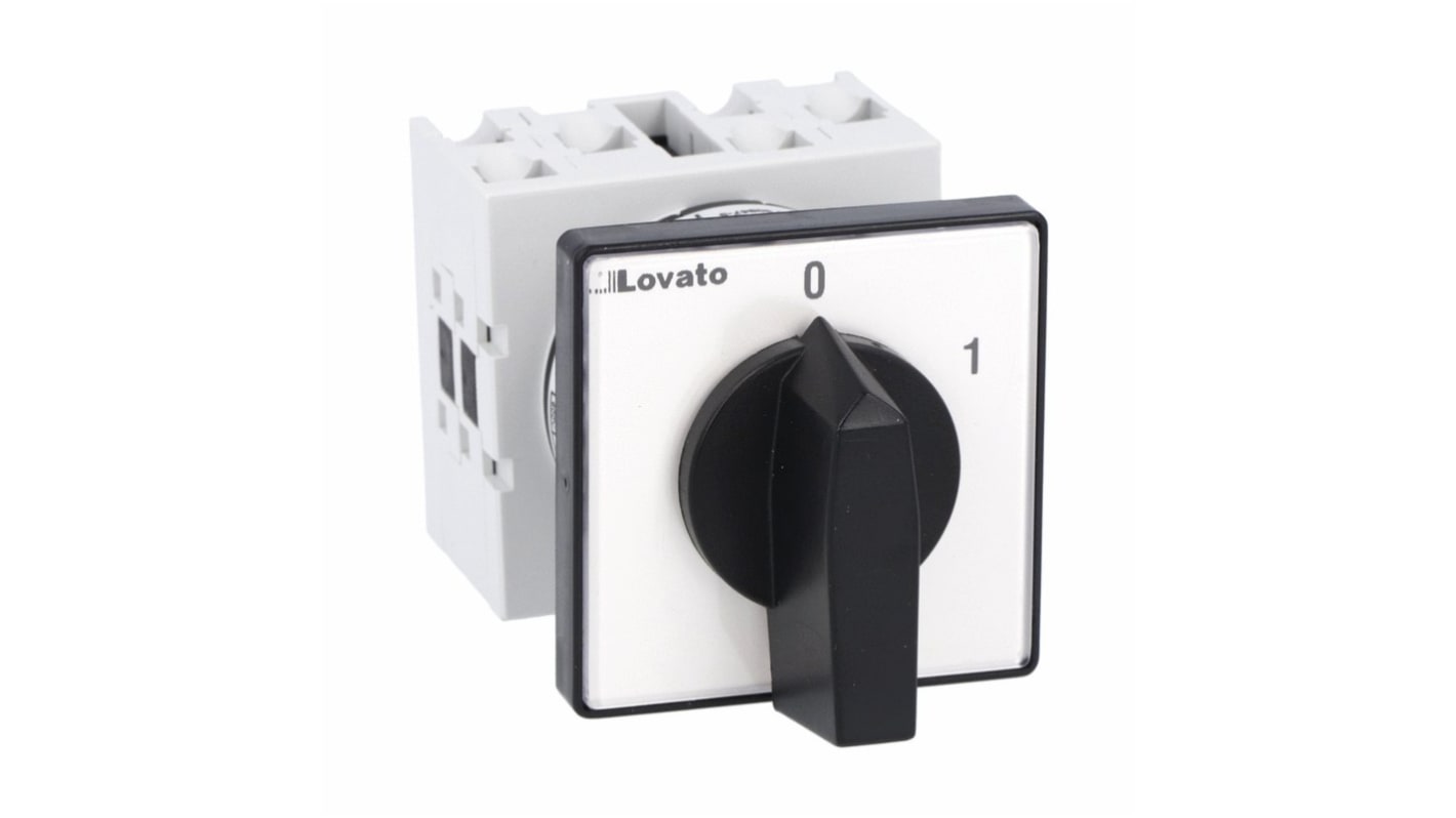 Lovato, DP 2 Position 60° On-Off Cam Switch, 690V ac, 20A, Knob Actuator