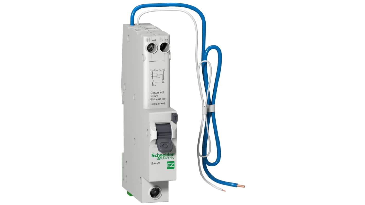 Schneider Electric 20A 1P+NP RCBO AB 型剩余电流动作断路器, 230V, EZ9系列