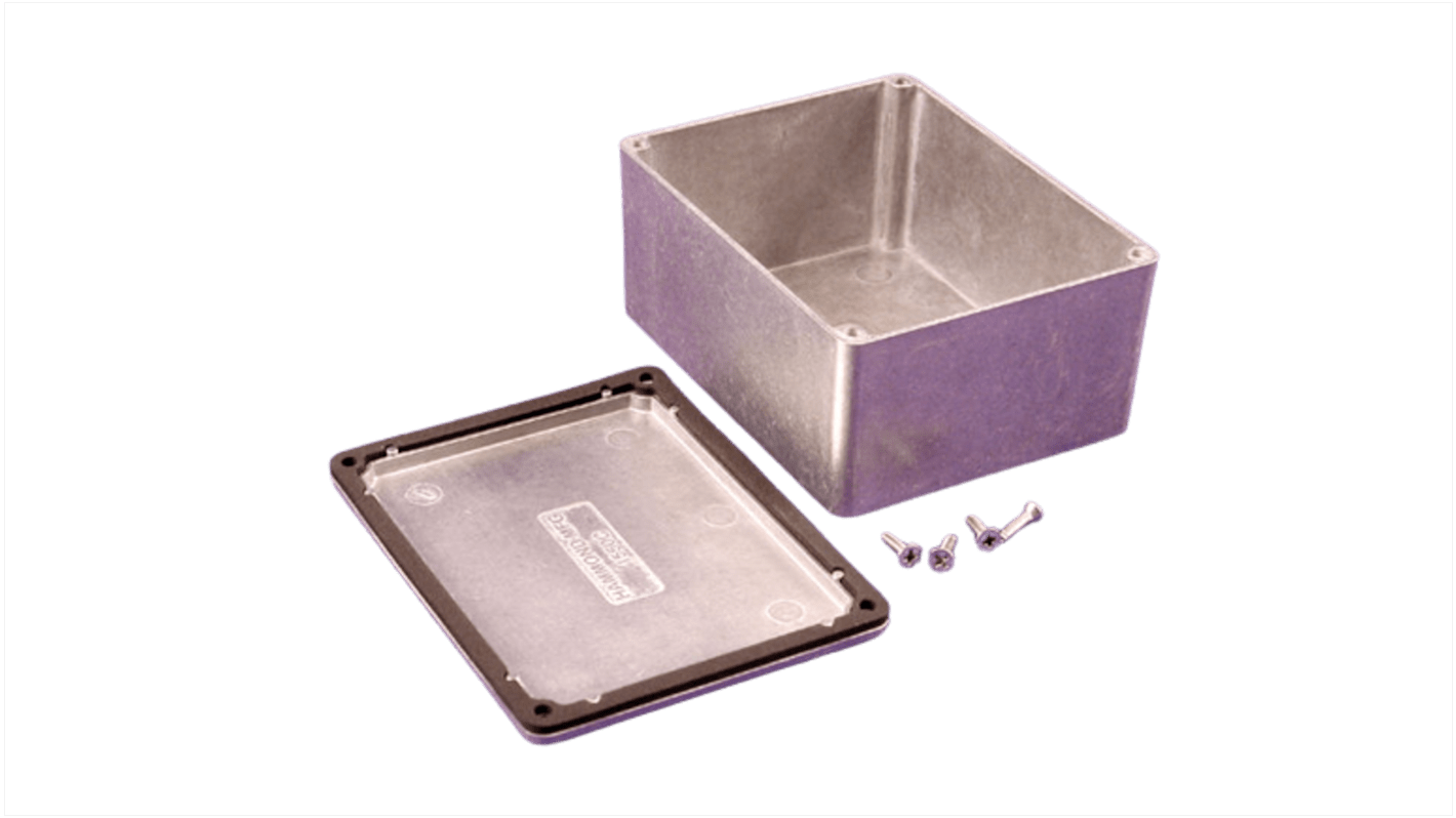 Hammond 1550 Series Natural Die Cast Aluminium Enclosure, IP66, Natural Lid, 115 x 90 x 51mm